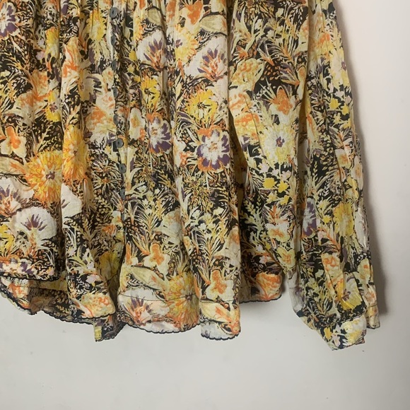 Free People Cool Meadow Blouse in Midnight Combo Size Small - Picture 4 of 7